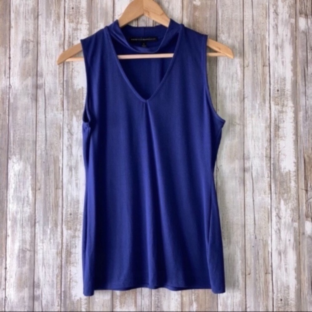White House Black Market Blue Sleeveless Blouse